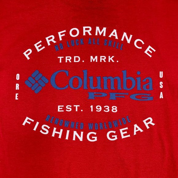 Columbia Sports Wear PFG Fishing Gear Red T-shirt - Picture 6 of 6